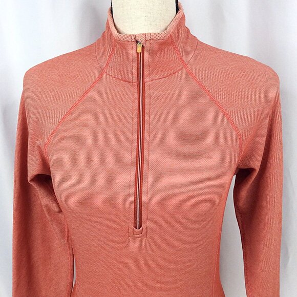 Patagonia Capilene 1/4 Zip Pullover Women Size Small Orange Midweight Base Layer - Picture 5 of 10
